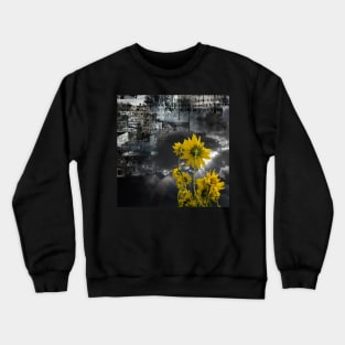 Abstract symbols and yellow flowers Crewneck Sweatshirt